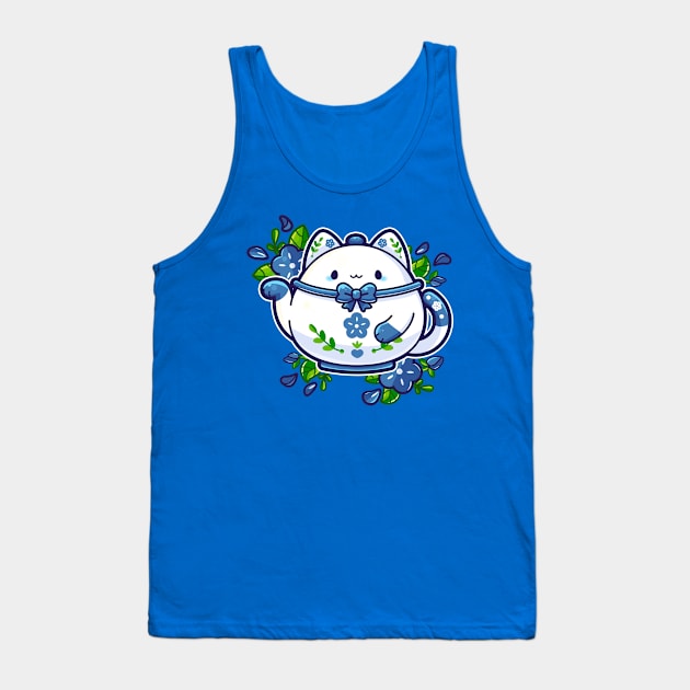 Kittea - Cat Teapot Tank Top by Kaidankuri